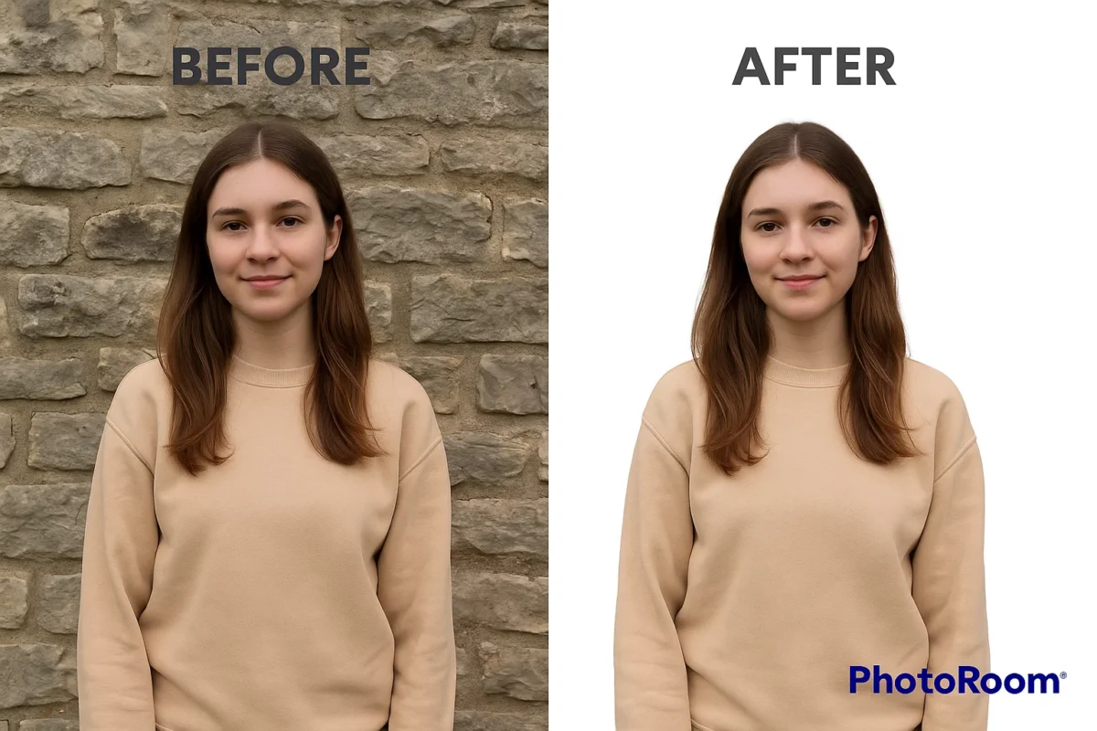 عکس قبل و بعد برنامه PhotoRoom