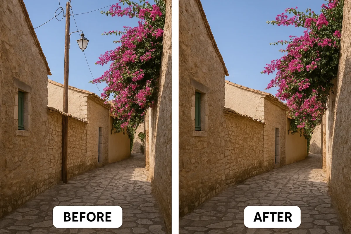 عکس قبل و بعد برنامه TouchRetouch / Snap Edit